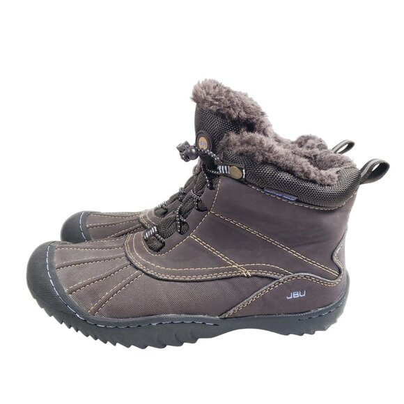JBU Women's Size 7 Pullman Winter Ankle Boots Brown Vegan - Picture 3 of 9